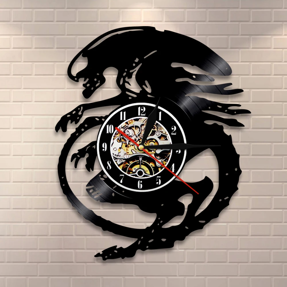 Настенные часы с изображением инопланетянина винтажный декор из фильма ужасов