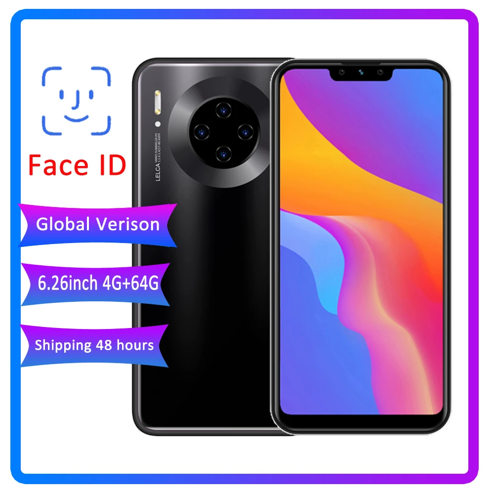 Новый P40 Pro 4G RAM 64G ROM celulares MTK6580 четырехъядерный 13 МП камера 6 26 дюймов экран