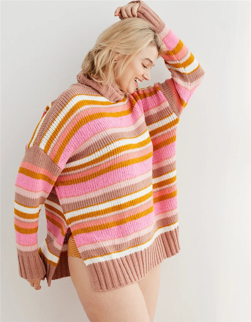 Fitshinling в Корейском стиле зимние женские свитера с высоким воротником пуловеры