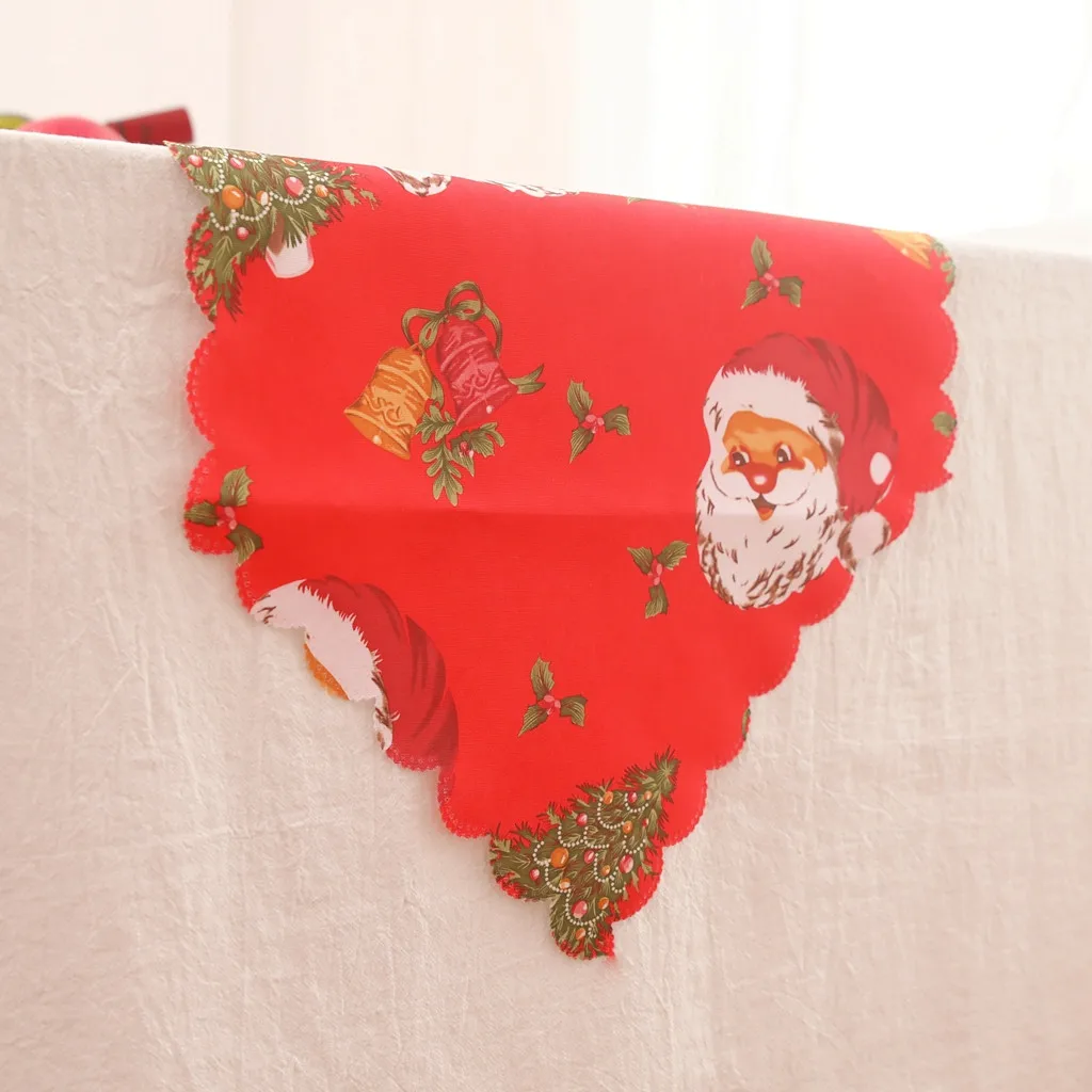 Рождественская скатерть Рождественский Санта Клаус цветочный полиэстер