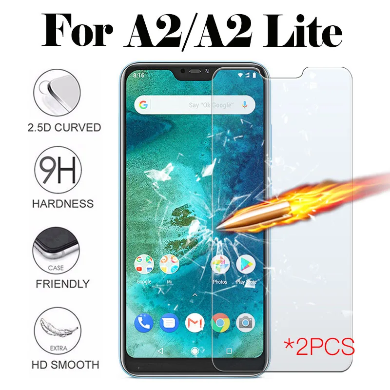 2 шт. Защитное стекло для Xiaomi Mi A2 lite закаленное Xaomi xiomi Xiaome A A2lite легкая защита