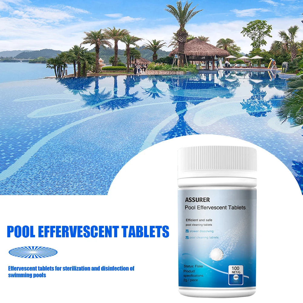 

100pcs/Bottle Swimming Pool Effervescent Tablets Cleaning Disinfection Pill Home Swimming Pool Clarifier Multifunctional Cleaner
