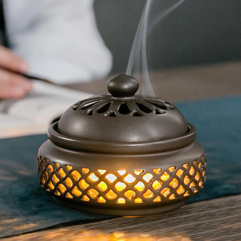 

ENERGE SPRING Ceramic night light incense burner Crafts Creative home decoration incense coil Sandalwood furnace Aroma lamps