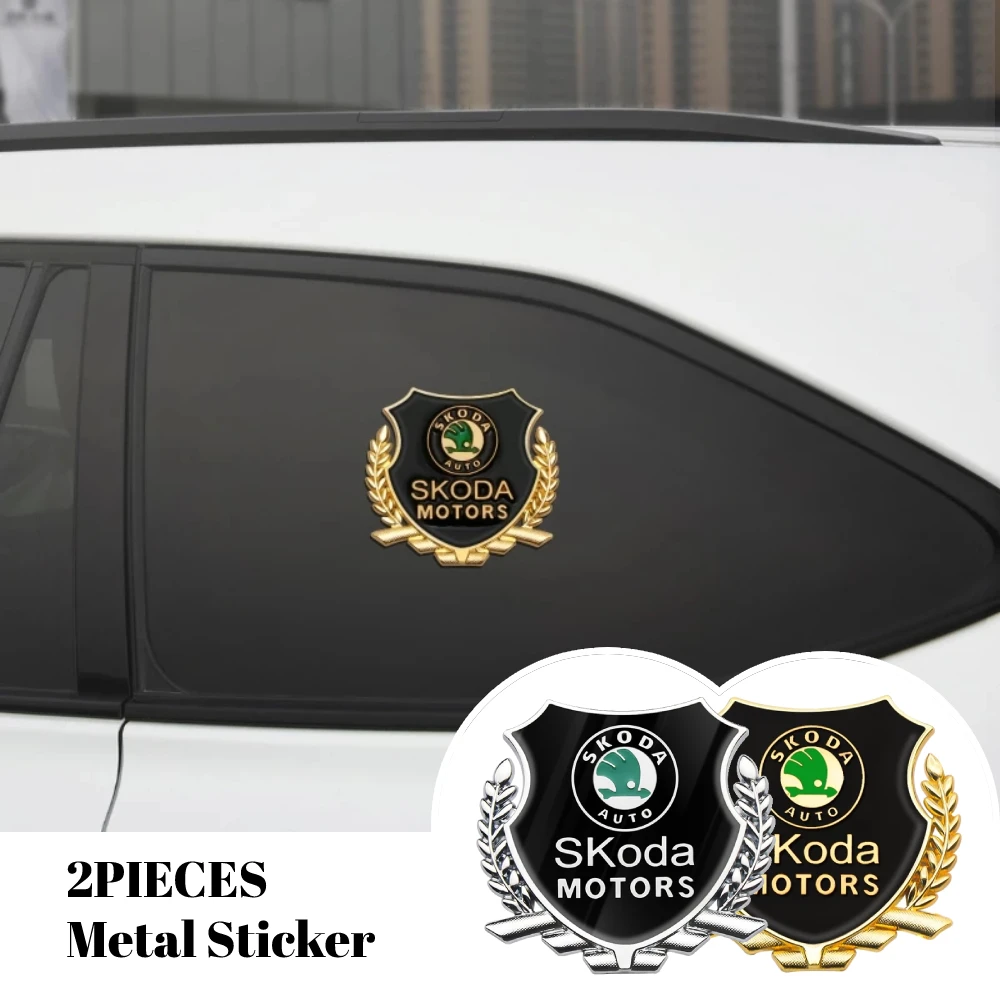 

2Pcs Car Window Body Emblem 3D Metal Stickers Door Side Decoration Decals For Skoda Octavia A2 A5 A7 Fabia Rapid Superb Yeti