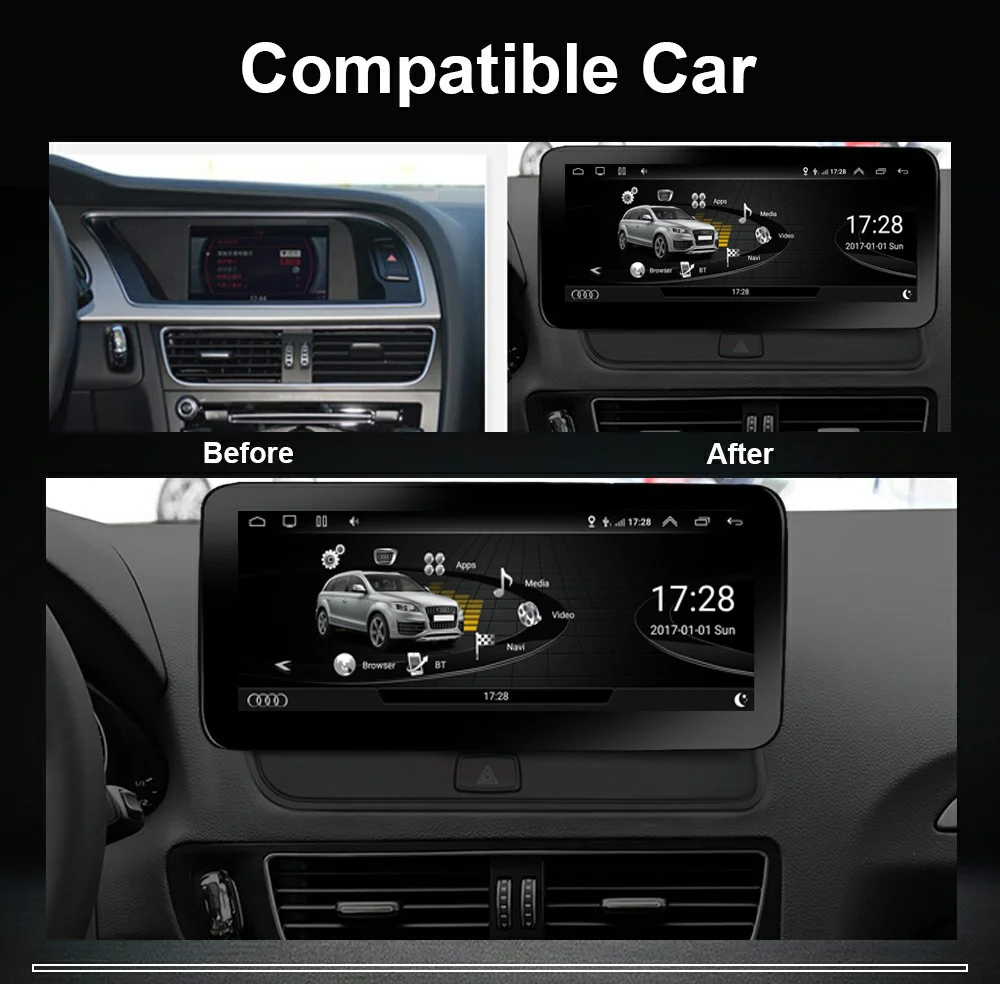 Мультимедийная система COIKA Android 2009 4G Wi-Fi для Audi Q5 2016- IPS сенсорный экран Google BT 8 ядер