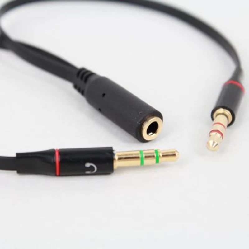 Кабели разделения звука Red/Black/White 3.5 мм с двумя мужскими разъемами и женским разъемом, высокого качества, с разъемом для стереогарнитуры с микрофоном Y Splitter Cable on.