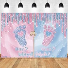 Фон для фотосъемки мальчика или девочки с раскрытием пола Маленькие ноги вечеринка в честь Дня Рождения новорожденных детей фон для фотосъемки баннер