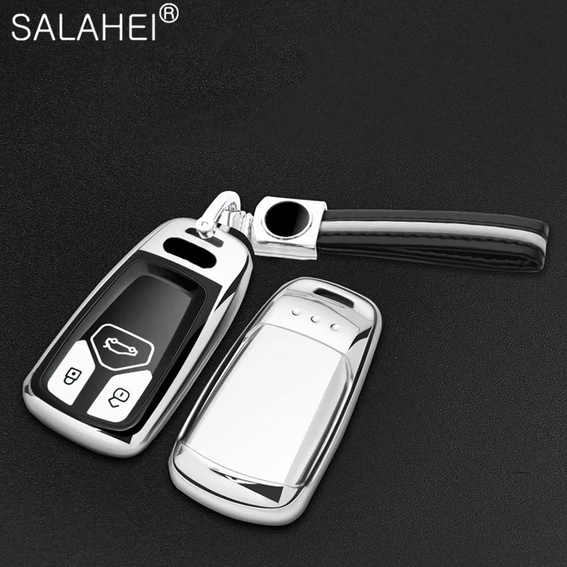 

New Soft TPU Car Key Case For Audi A4 B9 Q5 Q7 TT TTS 8S 2016 2017 Car Holder Car Smart Remote Car Styling Interior Accessories