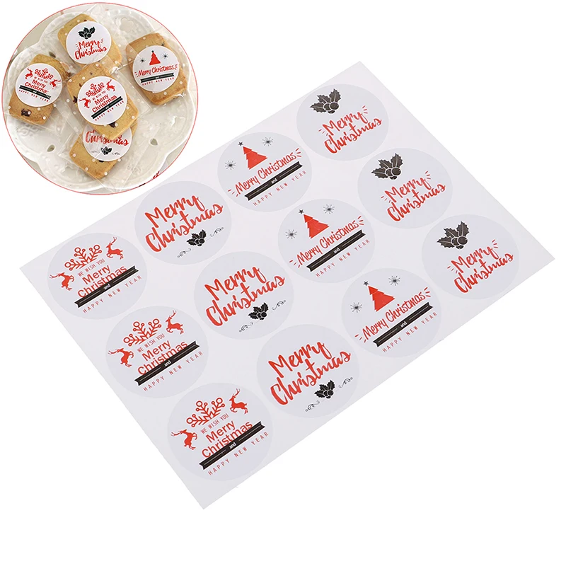 120 шт./лот ручная работа печать бумажная наклейка на Рождество Свадьба конфеты