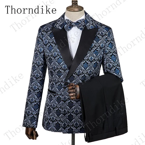 suit 5 Thorndike последний дизайн черный цветочный мужской костюм Модный узор приталенные Смокинги Костюмы из 3 предметов под заказ стиль смокинг Masculino - Цвет: suit 5