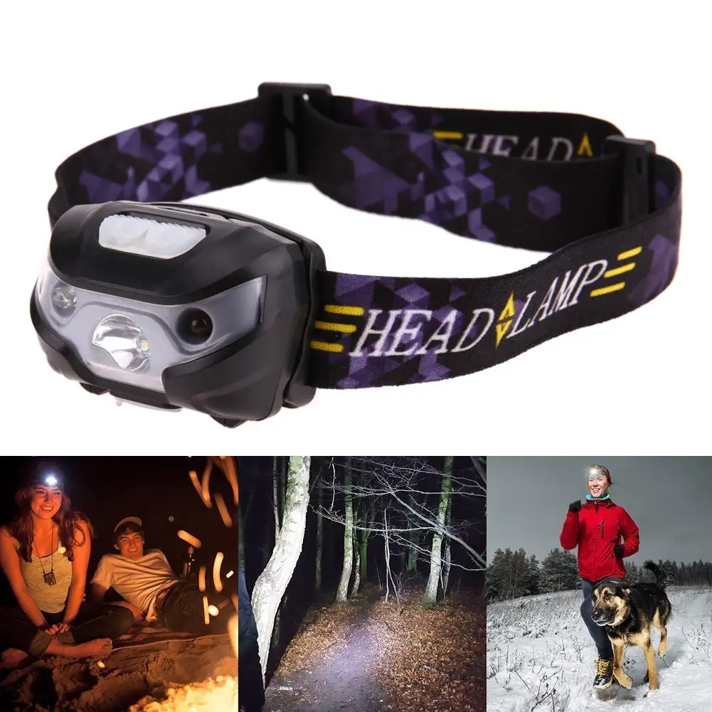 

LED Motion Sensor Headlamp Headlight USB Rechargeable Head Flashlight