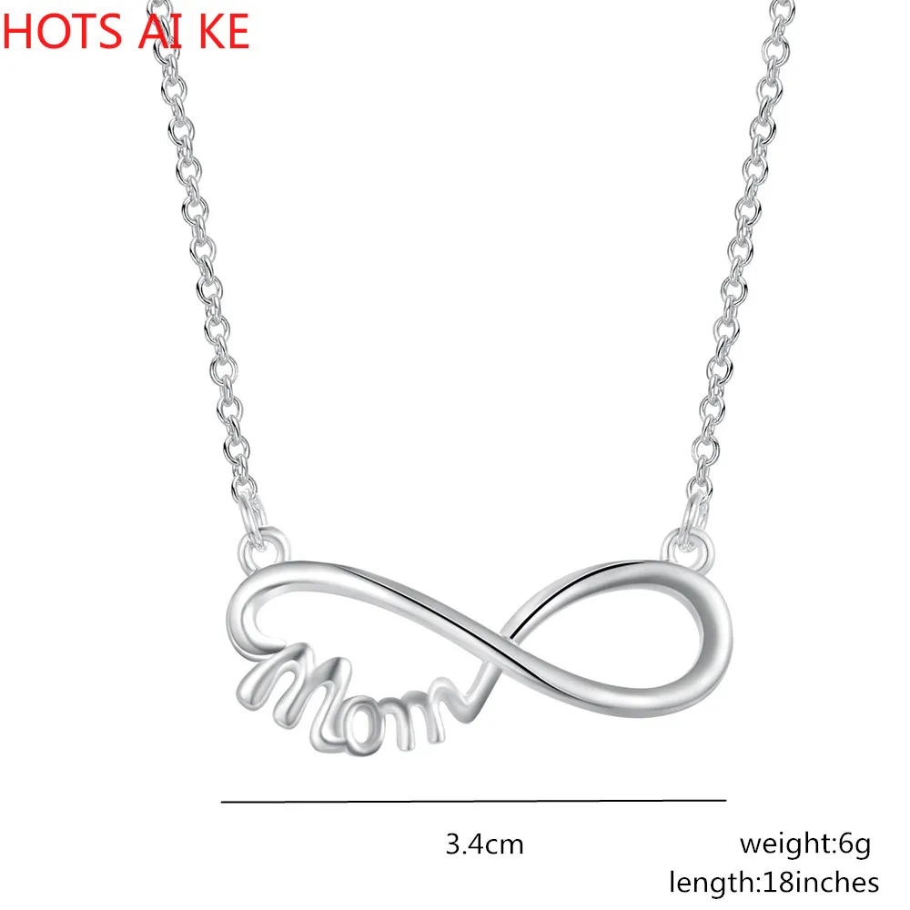 

Charms MOM Mother's Day Gift Crystal Silver Color Women Necklace Jewelry Lady Fashion Cute Wedding Necklace Jewelry