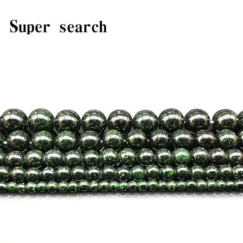 

Natural Stone Green Sand Smooth And Round Beads 4 6 8 10 12MM Men Women Fashion Necklace Charms Wholesale for Jewelry Mak