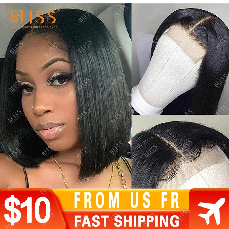 

Bliss 4X4 Lace Closure Short Bob Wigs Brazilian Straight Human Hair Lace Front Cheap Short Bob Human Hair Wigs For Black Women