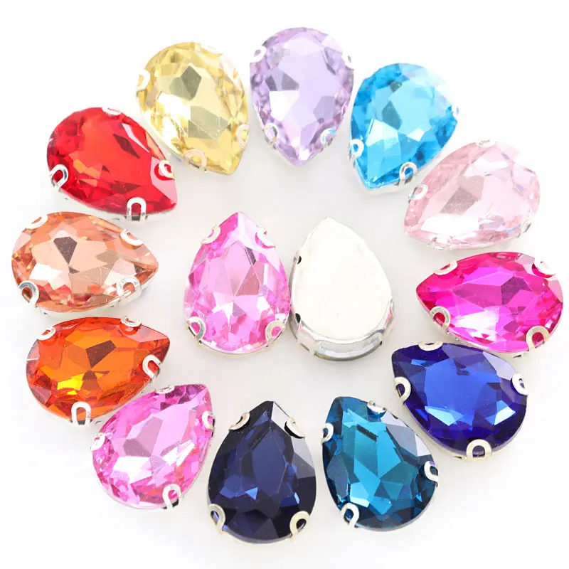 Каплевидные лучшие стеклянные стразы с капелькой в виде когтей блестящие для