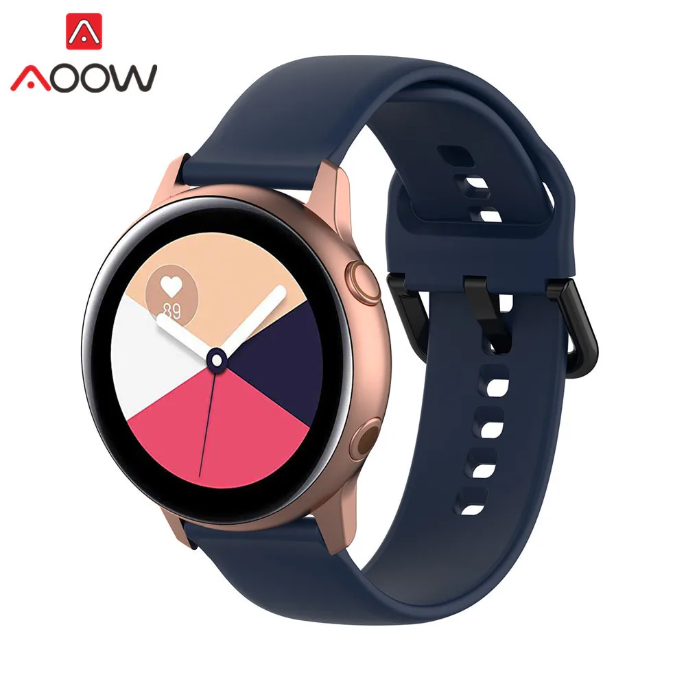 20 мм мягкий силиконовый ремешок для часов samsung Galaxy Watch Active 42 мм gear S2 спортивный водонепроницаемый женский мужской браслет R500