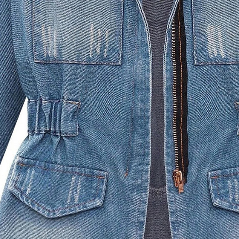 Женская джинсовая куртка, повседневная, большого размера 5XL, с длинным рукавом, 2019 от AliExpress WW