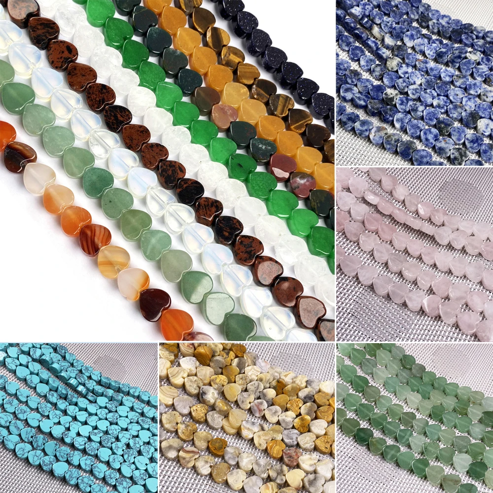 

Natural Stone Hearts Agates Beading Crystal Opal Semi-finished Scattered Beads for Jewelry Making DIY Charm Bracelet Necklace