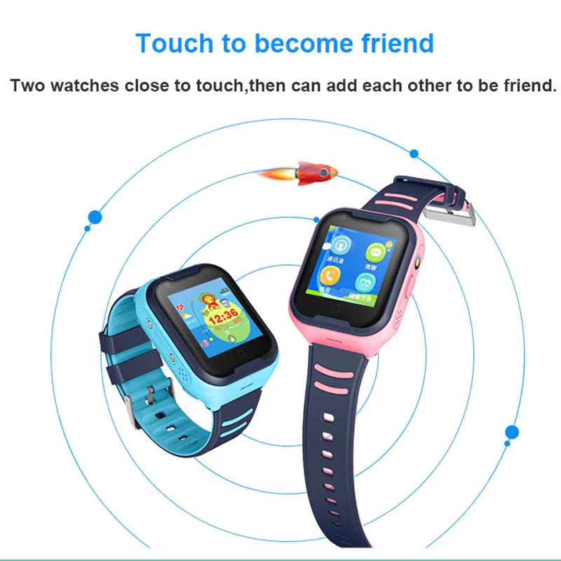 Детские умные часы сеть 4G IP67 водонепроницаемые 680 мА/ч Wifi gps SOS видео вызов