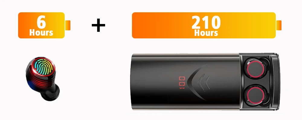 TWS True 5,0 Bluetooth наушники спортивные в уши беспроводные наушники IPX6 водонепроницаемые наушники для телефона с 6500 мАч зарядный чехол