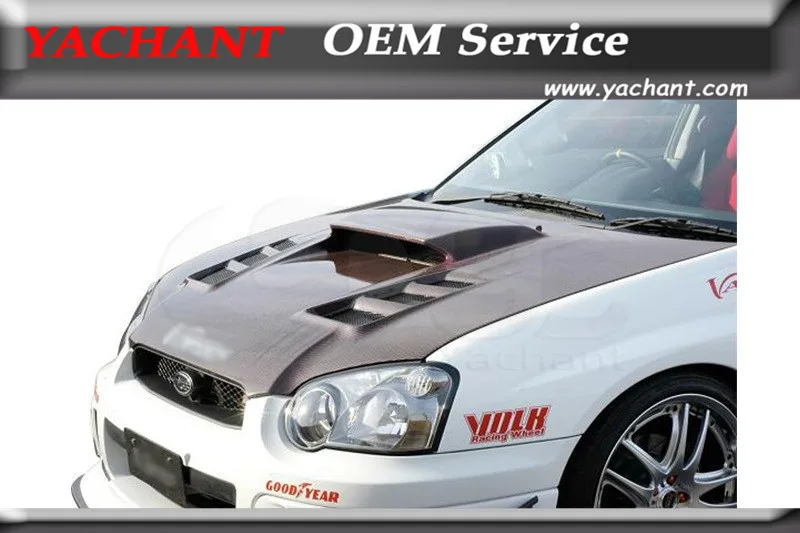 Стайлинг автомобиля FRP стекловолокно передний капот подходит для 2004 2005 Impreza WRX STI