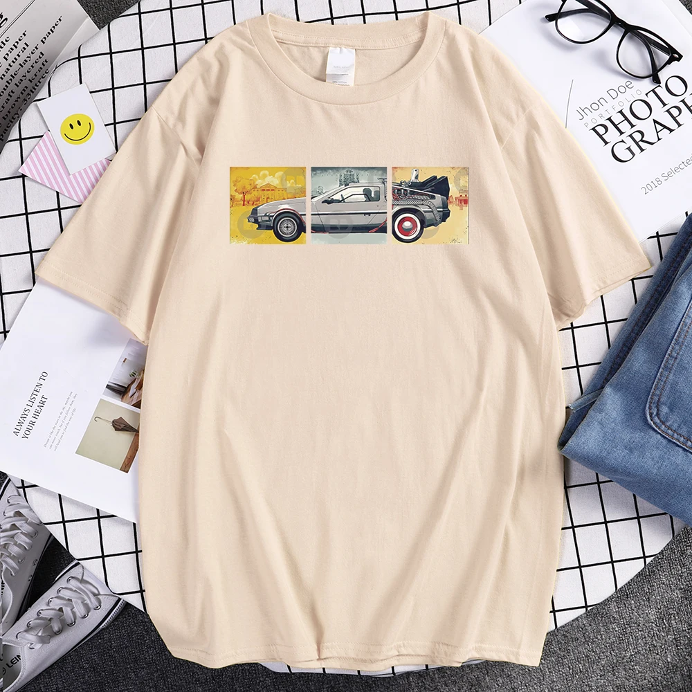 Мужская хлопковая футболка с коротким рукавом Back to the Future Повседневная Уличная