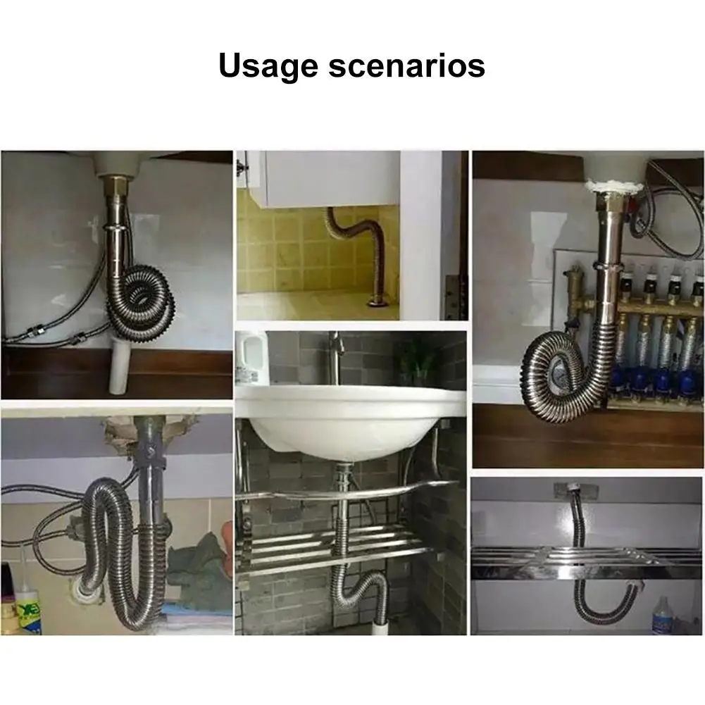 Телескопический слив из нержавеющей стали S образный шланг гофрированный
