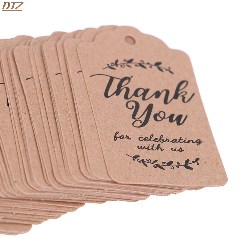 

Brand New Brown Kraft Gift Tags Thank You Paper Tags for Baby Shower Party Favors Personalized Wedding Gifts for Guests 100pcs