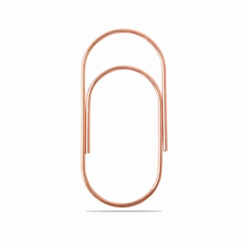 Metal Plating Paper Clip Golden And Rose Gold Curved Pin Book Stationery School Office Supplies | Канцтовары для офиса и дома