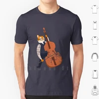 double bass cat gift t shirt big size 100 cotton double bass bass bassist guitar orchestra string instrument music group