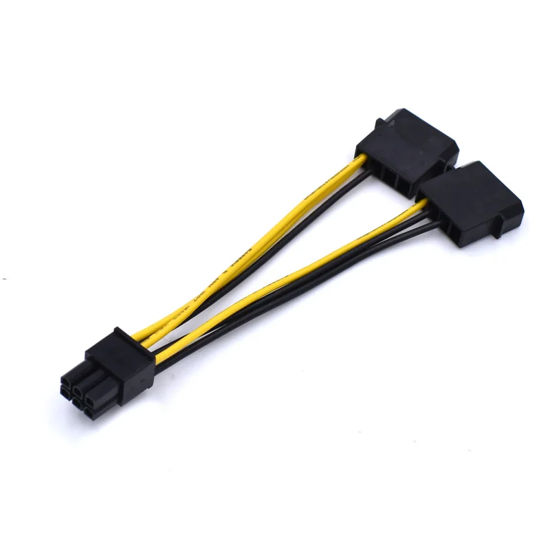 10 см 18AWG Molex IDE 4 контактный к PCI E 6PIN Удлинительный адаптер кабель