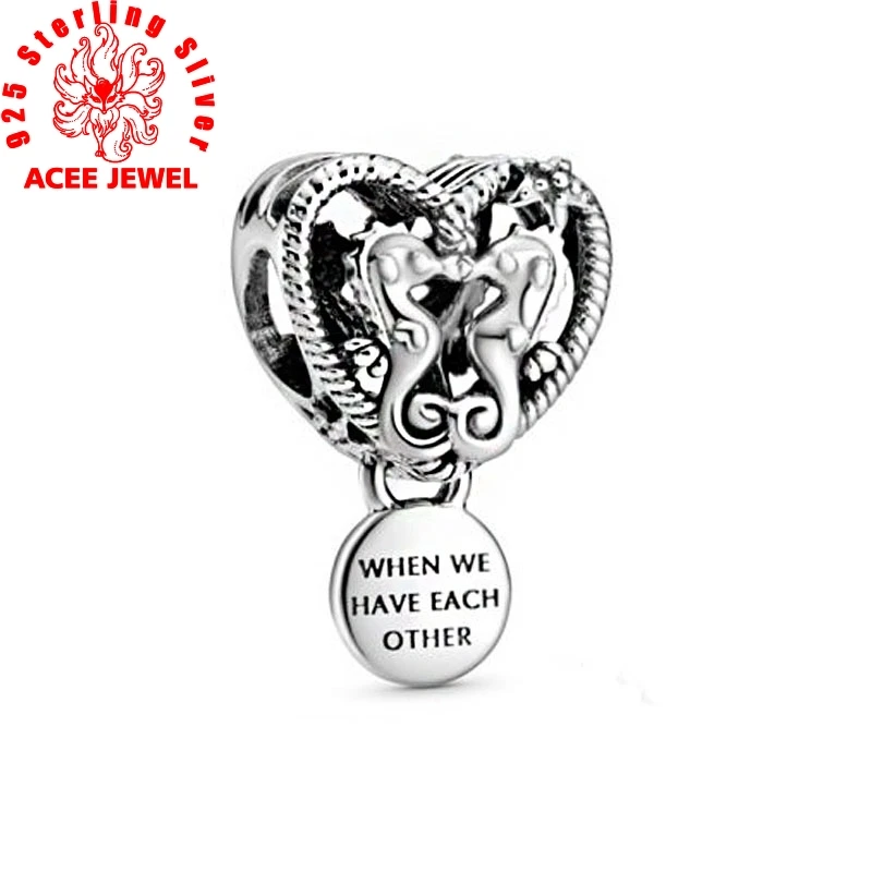 2020 Аутентичные 925 стерлингового серебра Ажурные морские окуньки сердечными