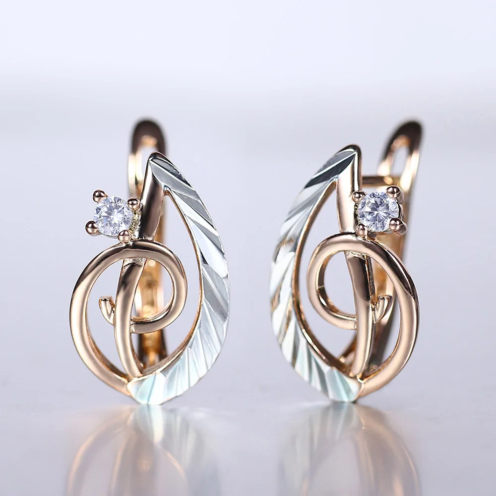 

Geometric 585 Rose Gold Stud Earrings for Women Fashion Jewelry Wholesale Dropshipping Womens Ear Jewelry Gifts LGE285A