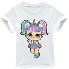 Футболка LOL Surprise Doll для девочек, детские топы, модная одежда для детей, рубашки с коротким рукавом, хлопковые милые футболки Queen, детские подарки на день рождения