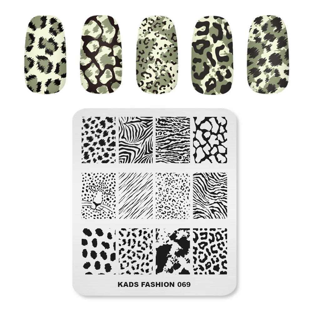 KADS Nail Art Stamping Plate Leopard Print Tiger Zebra Pattern Design Stamp Template DIY Stencil Tool | Красота и здоровье