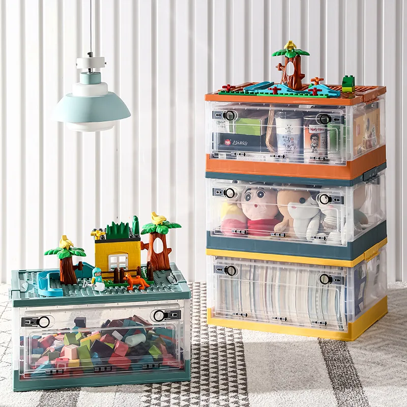 

Household Color Stackable Building Blocks Fun Children's Snack Box Transparent Large-capacity Food Container Storage