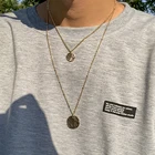 Женское винтажное ожерелье с подвеской в виде монеты