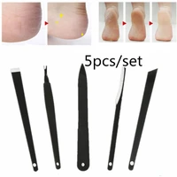 5pcsset beauty tools scraper dead leather fork nail file bevel knife flat knife 2 in 1 pedicure manicure tools set