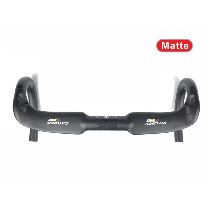 Pаспродажа Сверхлегкий изгибающийся руль для дорожного велосипеда из углеродного волокна, 420x40, 0/440/мм