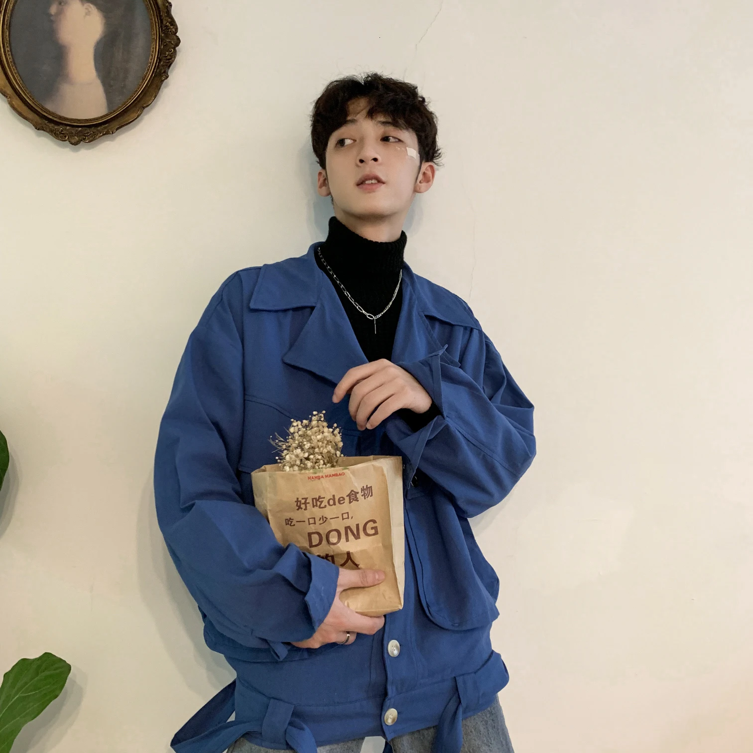 

2019 Autumn And Winter New Korean Version Of The Loose Fashion Trend Cotton Solid Color Denim Jacket Streetwear