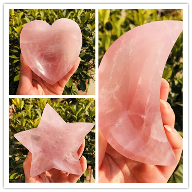 Натуральная чаша из розового кварца пепельница мыло лечебный камень и