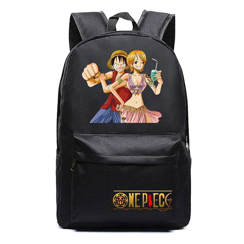 

Anime Luffy Law Student Backpack Canvas Schoolbag Travel Mochila Packsack Fabric Teenger Unisex High Quality Laptop Bag