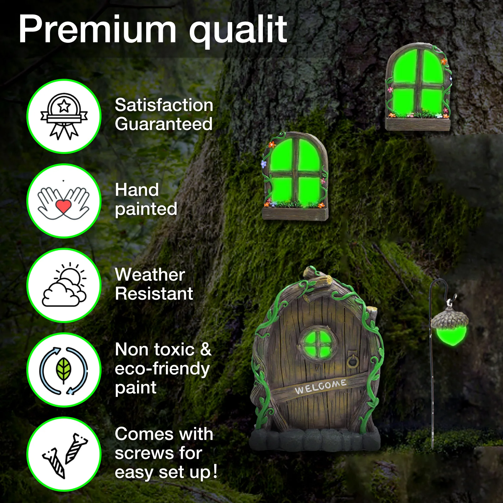 

Diy Resin Elf Luminous Door Craft Kit Door Decoration Vintage Miniature Fairy Garden Decor Dollhouse Accessories New Gift