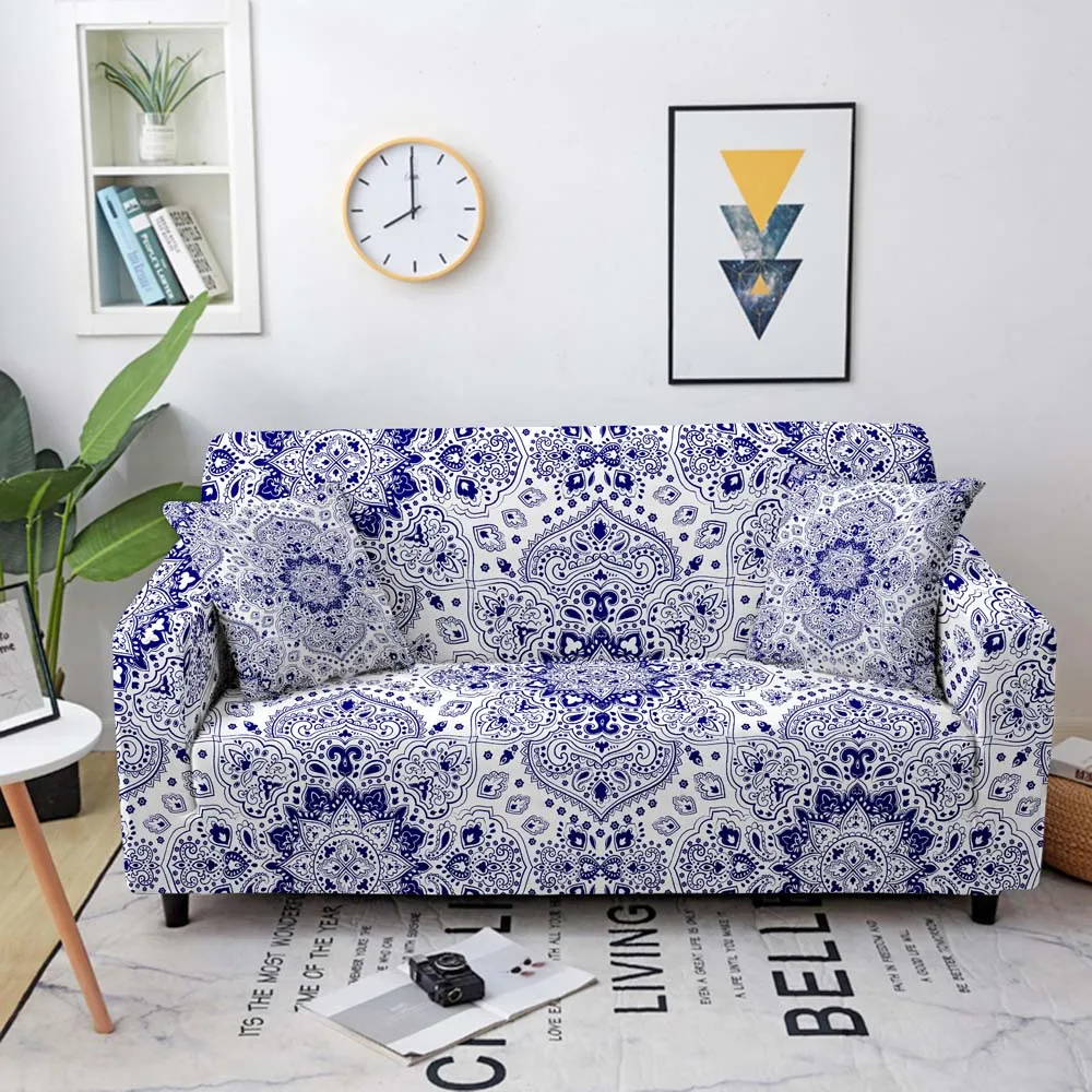 bohemian mandala sofa cover for living room elastic corner sofa cover chaise longue sectional couch cover sofa protector 1 4seat free global shipping