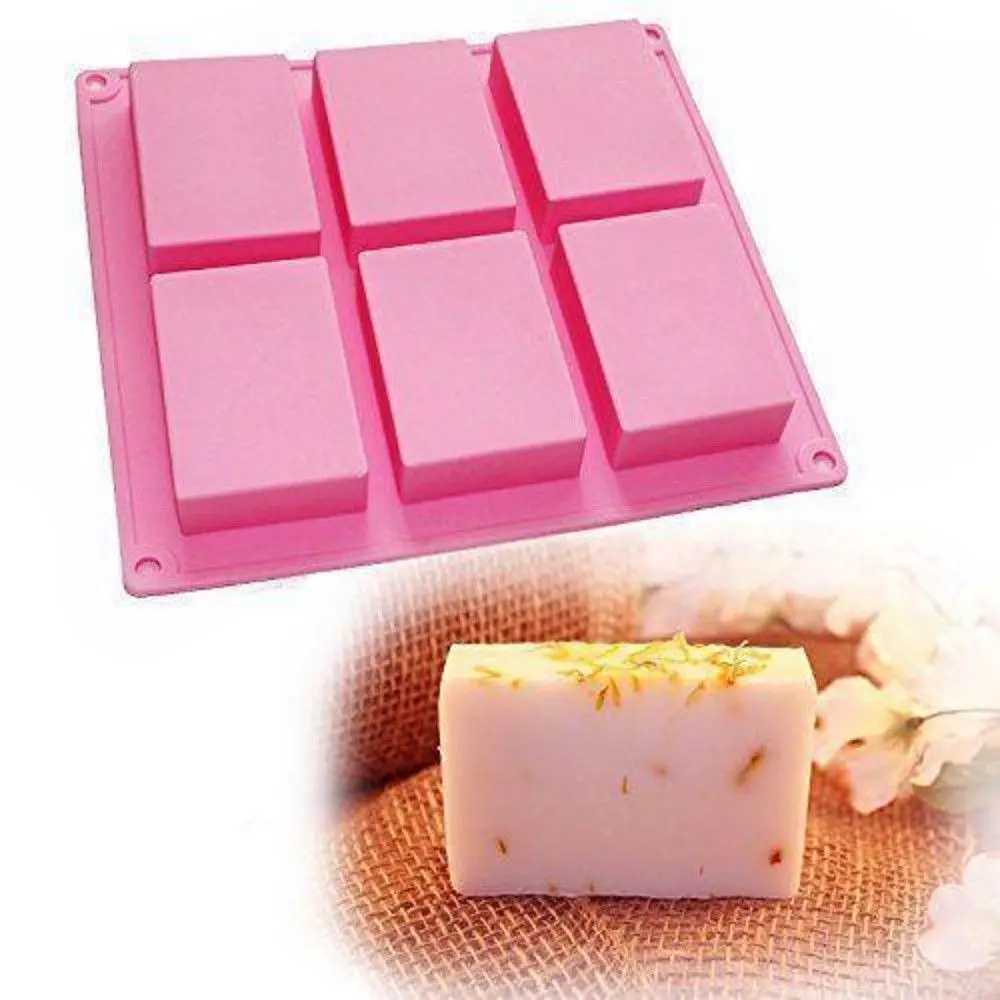 

New Silicone Pudding Candy Mold 6 Cavity Square Silicone Mold Supplies Craft Soap Soap Mould Decorating Handmade Candle Mold