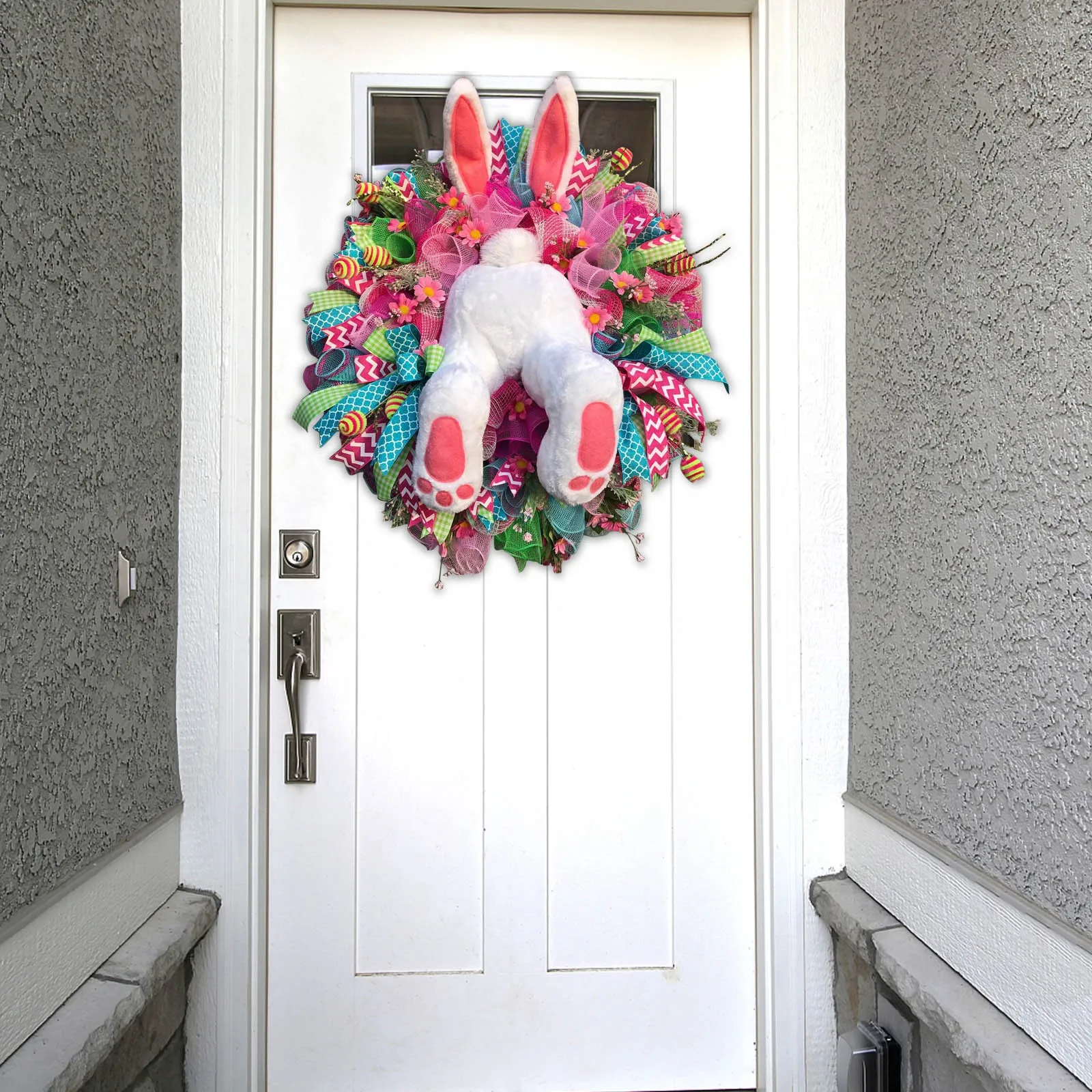 

2021 New Easter Cute Thief Bunny Butt Wreath With Easter Cross Garland Home Decor Wedding Wreath Cartoon Bunny Shape Ornaments