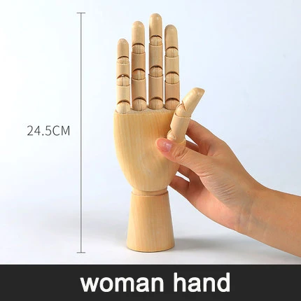 woman hand Деревянный Ручной человек Деревянный Рисунок эскиз Манекен Модель художника подвижные конечности человека мужские миниатюры фигурки украшения ремесла - Цвет: woman hand