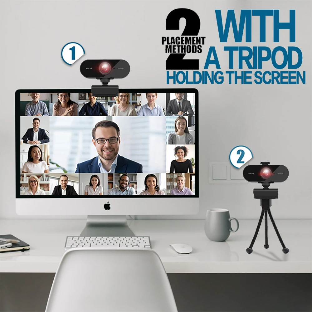 

In Stcok 2K 4K Conference PC Webcam Autofocus USB Web Camera Laptop Desktop for Office Meeting Home with Mic 1080P HD Web Cam