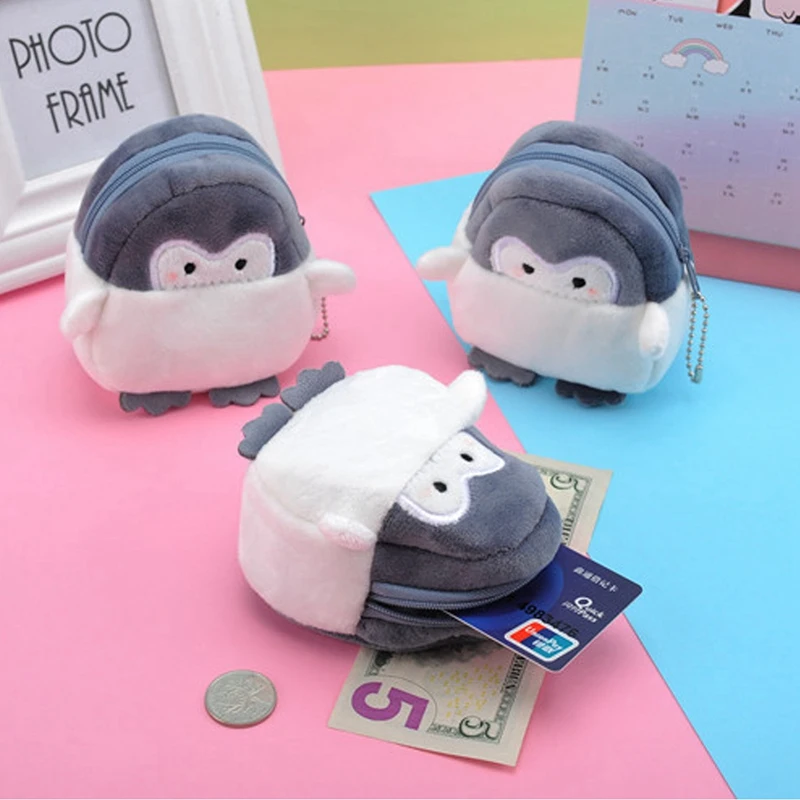 Миниатюрный Плюшевый кошелек с милым пингвином и кубом милый мягкий мультяшный