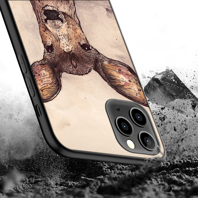 

Animal Elk Case for IPhone 12 Pro Max Case for IPhone 11 12 Pro XR XS Max Mini 7 X 8 6 6S Plus 5 5S SE 2020 Black Silicone Funda